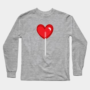 red heart lollipop candy Long Sleeve T-Shirt